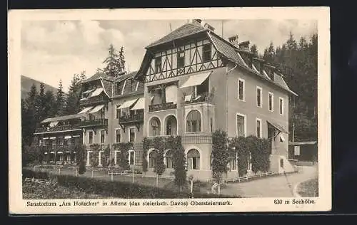 AK Aflenz, Sanatorium Am Hofacker mit Garten