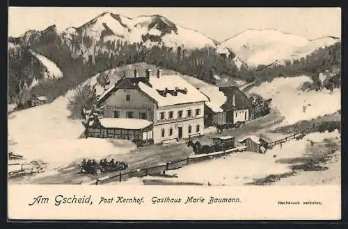 AK Kernhof, Gasthaus Am Gscheid v. Marie Baumann