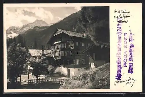 Foto-AK Hans Hruschka Nr. 651: Breitlahner gen Gr. Greiner, Zillertal