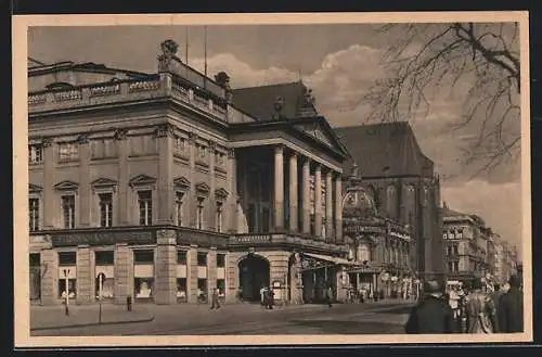 AK Breslau, Strassenpartie am Opernhaus