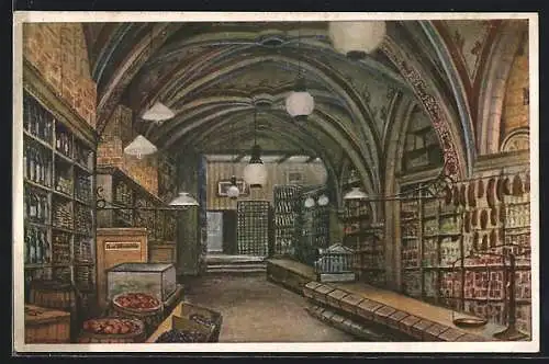 Künstler-AK Breslau, Verkaufshalle des T .O. Schroeterschen Hauses, Innenansicht