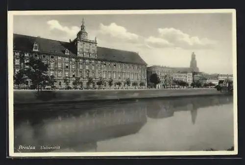 AK Breslau, Universität vom Wasser aus gesehen