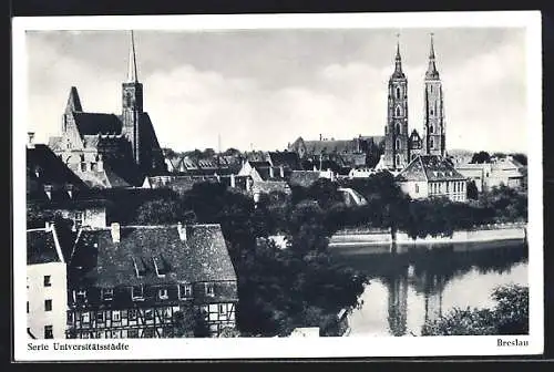 AK Breslau, Oderpartie am Dom