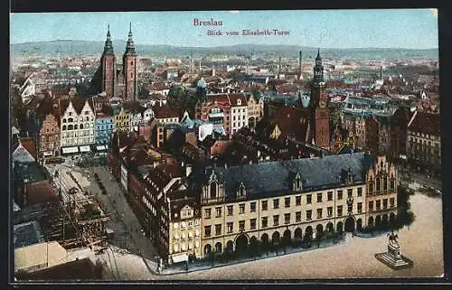 AK Breslau, Blick vom Elisabeth-Turm auf die Stadt