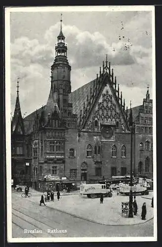 AK Breslau, Strasse am Rathaus