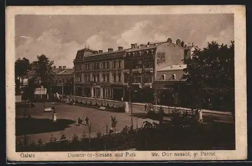 AK Galatz, Domnesca-Strasse und Park