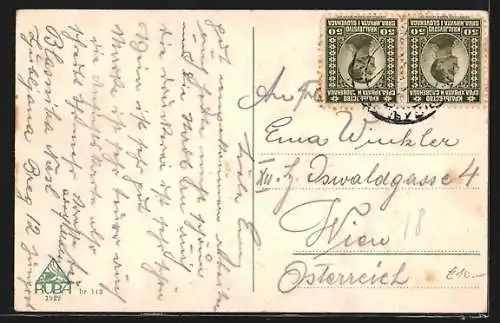 AK Ljubljana, Ortsansicht mit Kirche