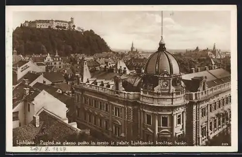 AK Ljubljana-Laibach, Pogled na glavno posto in mesto iz palace Ljubljanske kreditne banke