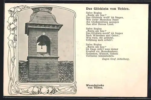 AK Veldes, Wunschglocke mit Gedicht von Eugen Graf Aichelburg