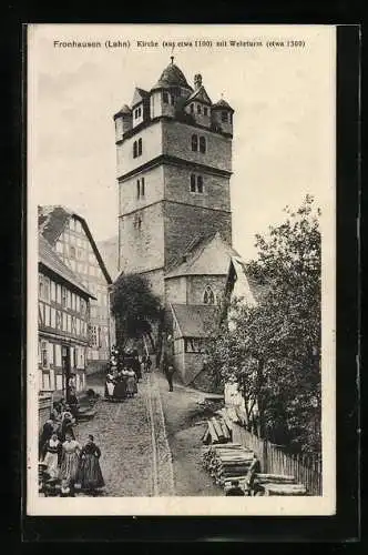 AK Fronhausen /Lahn, Kirche mit Wehrturm