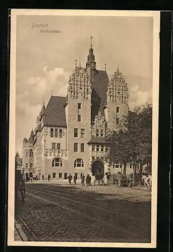 AK Bremen, Strassenpartie mit Polizeihaus