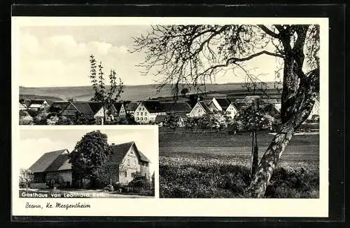 AK Bronn, Gasthaus von Leonhard Reiss, Ortspanorama