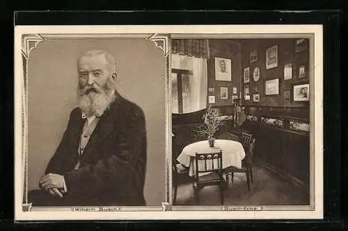 AK Bockenem a. Harz, Hotel Ambergau, Bes. Carl Niedermeyer, Busch-Ecke, Wilhelm Busch