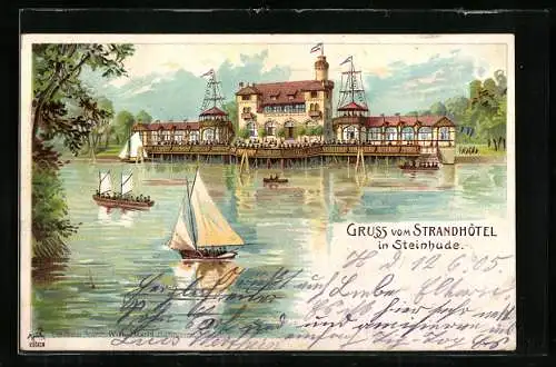 Lithographie Steinhude, Strandhotel