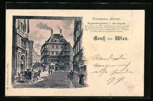 Künstler-AK Wien, Regensburgerhof am Lugeck