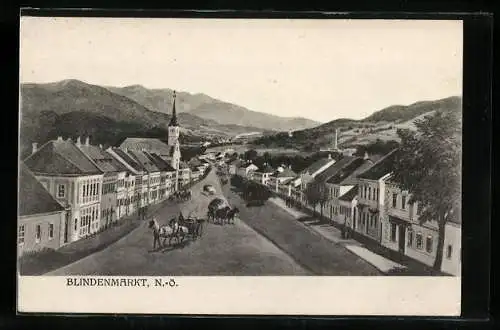 AK Blindenmarkt /N.-Ö., Ortsansicht mit Blick zur Kirche