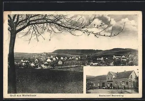 AK Michelbach / Schmelz, Restaurant Bernarding, Ortsansicht