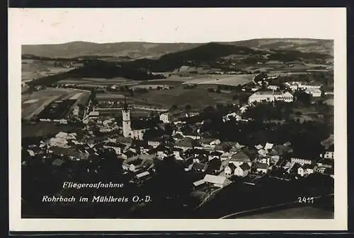 AK Rohrbach im Mühlkreis, Gesamtansicht vom Flugzeug aus