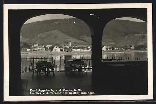 AK Aggsbach-Dorf a. d. D., Blick von der Terrasse des Bissinger Gasthofs