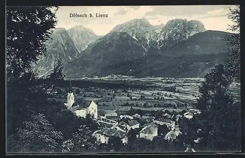 AK Dölsach, Ortsansicht mit Blick ins Tal