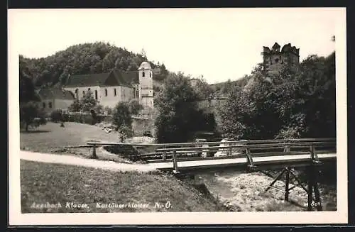 AK Aggsbach-Dorf /N.-Ö., Der Fluss am Kartäuserkloster