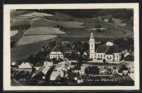 AK St. Peter am Wimberg, Teilansicht, Fliegeraufnahme