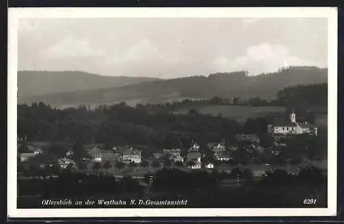 AK Ollersbach an der Westbahn, Gesamtansicht aus der Ferne