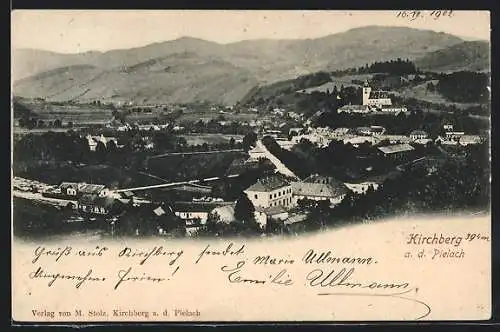 AK Kirchberg a. d. Pielach, Ortsansicht vom Berg aus
