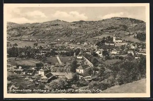 AK Kirchberg a. d. Pielach, Ortschaft aus der Ferne