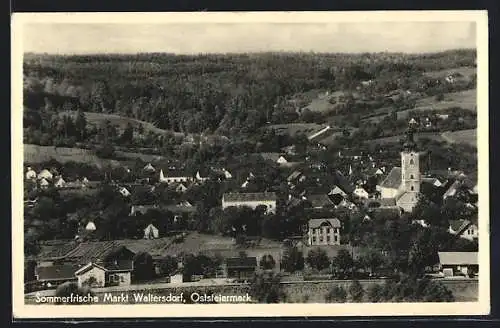AK Bad Waltersdorf /Oststeiermark, Ortsansicht aus der Vogelschau
