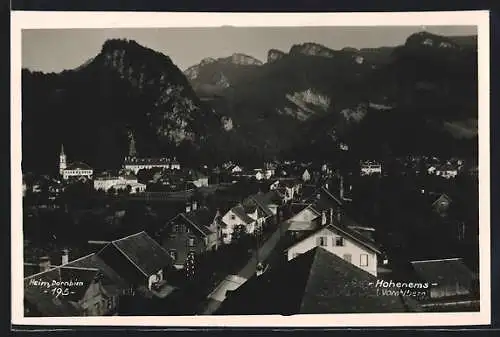 AK Hohenems, Gesamtansicht aus der Vogelschau