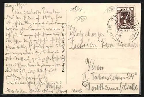 AK St. Aegyd a. N., Ortsansicht vom Berg aus