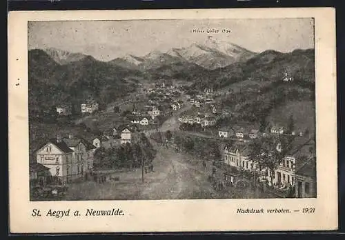 AK St. Aegyd a. Neuwalde, Gesamtansicht, Hoher Göller