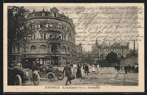 AK Elberfeld, Hotel Europäischer Hof und Weidenhof