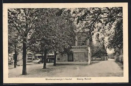 AK München-Harlaching, Gasthaus Menterschwaige i. Isartal