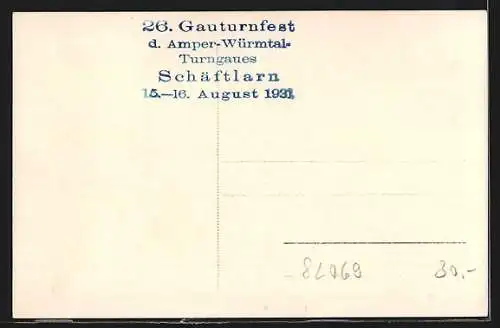 AK Schäftlarn, 26. Gauturnfest des Amper-Würmtal-Turngaues 1931