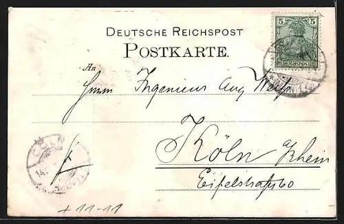 AK Frankfurt a. M., Eisenbahnunglück 1902, Im Wartesaal I. Klasse festgefahrene Lokomotive