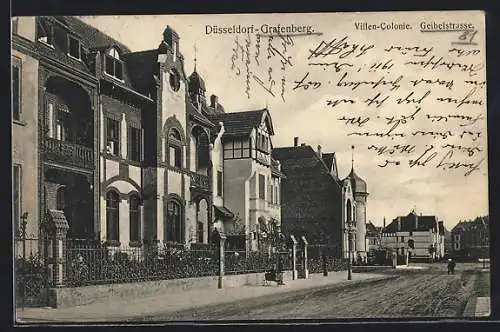 AK Düsseldorf-Grafenberg, Villen-Colonie in der Geibelstrasse