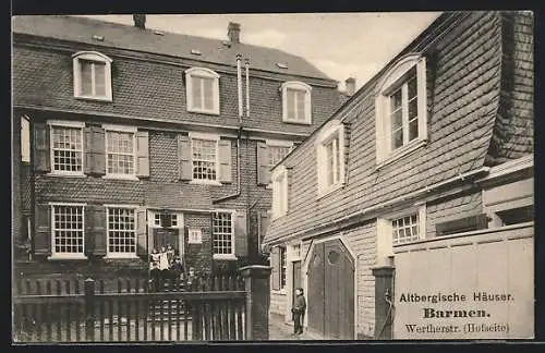 AK Barmen, Altbergische Häuser an der Wertherstr., Hofseite