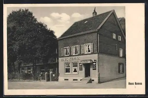 AK Wuppertal, Restaurant Haus Kemna von Ernst Neuser an der Buslinie Oberbarmen-Beyenburg