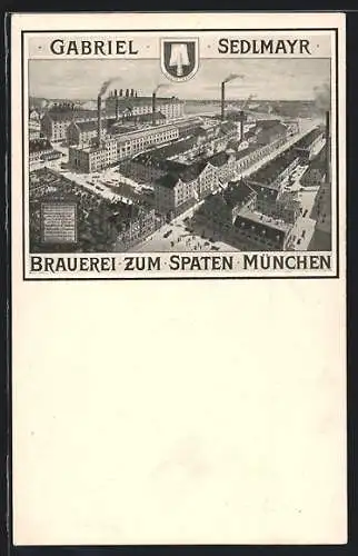 AK München, Brauerei zum Spaten v. G. Sedlmayer, Marsstrasse 46-48