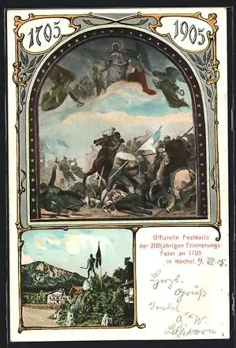 AK Kochel, Festkarte 1905 der 200 jährigen Erinnerungs-Feier an 1705