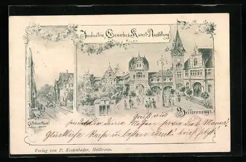 AK Heilbronn, Industrie-, Gewerbe- & Kunst-Ausstellung 1897, Käthchenhaus & Hauptbau