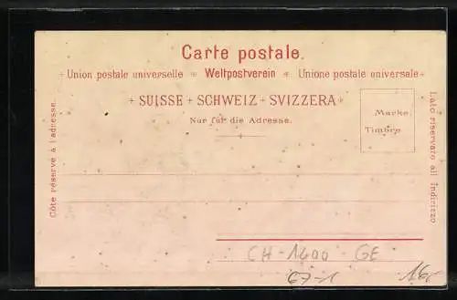 Lithographie Geneve / Genf, Exposition Nationale Suisse, Das Schweizerdorf