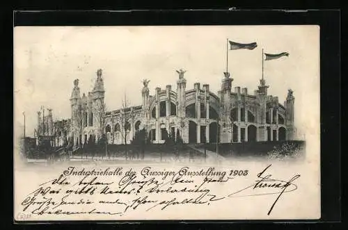 AK Aussig, Industriehalle der Ausstellung 1903