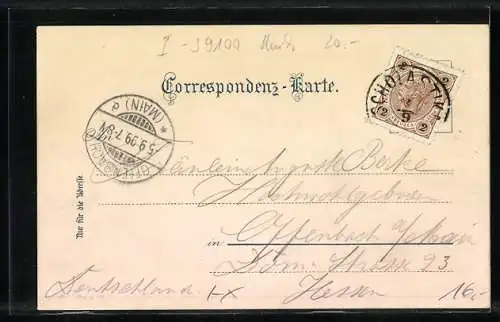 Lithographie Bozen-Gries, Kurhaus, Villen, Ortsansicht