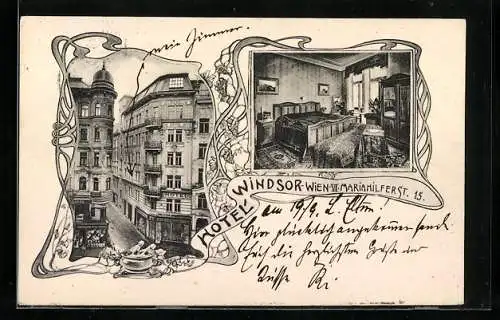 AK Wien, Hotel Windsor, Mariahilferstrasse 15