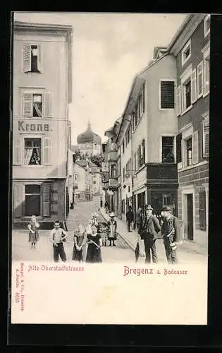 AK Bregenz a. Bodensee, Gasthaus Krone, Alte Oberstadtstrasse