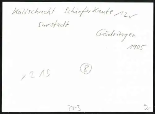 Fotografie unbekannter Fotograf, Ansicht Sarstedt-Gödringen, Kaliwerk Bergwerk / Schachtanlage Schieferkante um 1905