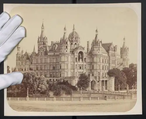 Fotografie H. Krüger, Schwerin, Ansicht Schwerin, Blick auf das Schloss Schwerin, schöne Details, Grossformat 27 x 21cm